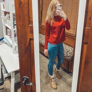 Maroon Scalloped Top